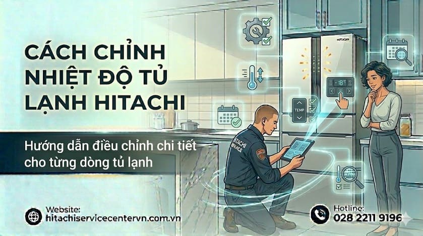 Cách chỉnh nhiệt độ tủ lạnh Hitachi Inverter bảng điều khiển cảm ứng
