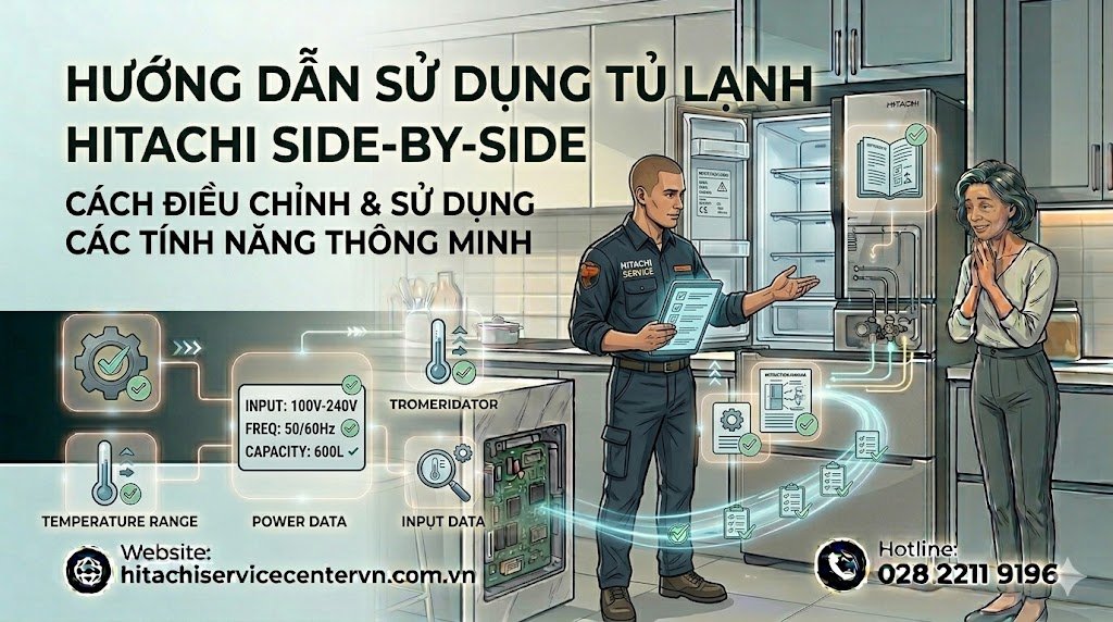 Hướng dẫn sử dụng tủ lạnh Hitachi Side by side