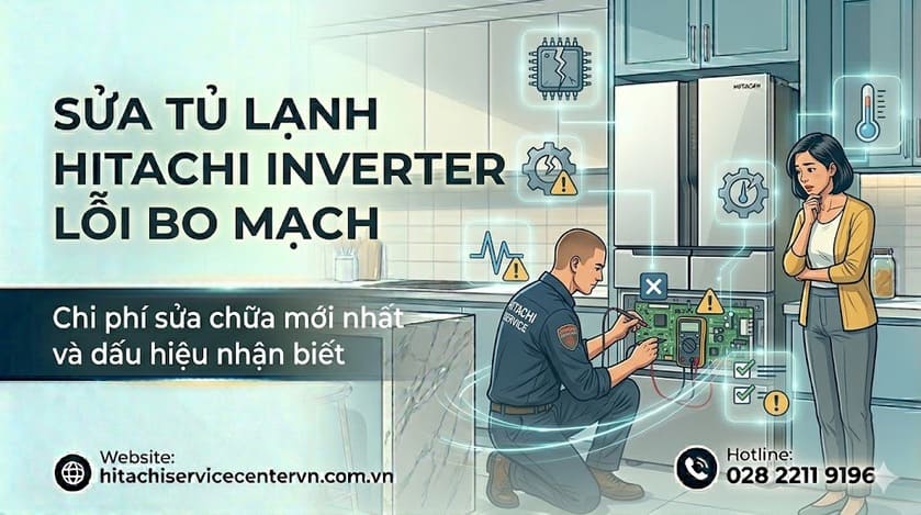 Sửa bo mạch tủ lạnh Hitachi Inverter