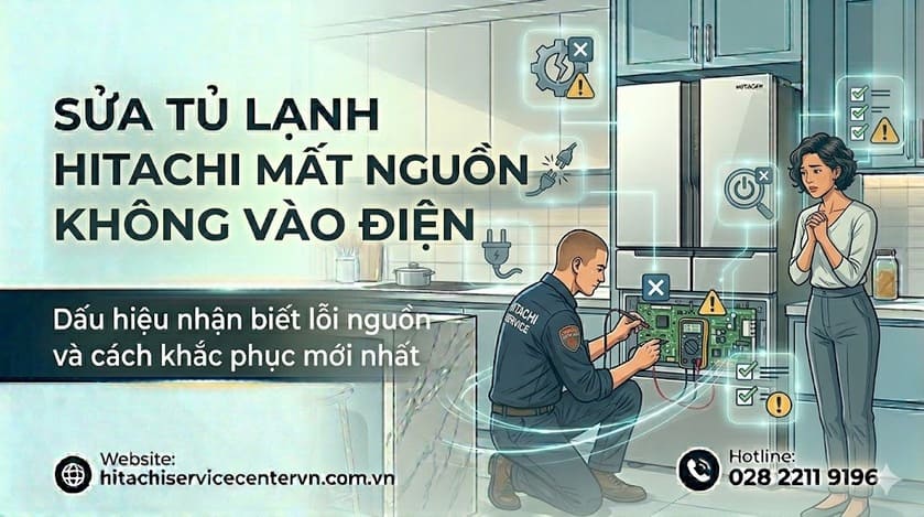 Sửa tủ lạnh Hitachi bị mất nguồn không vào điện