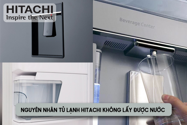 Sửa chữa lỗi không lấy được nước ngoài, hỏng bình chứa tủ lạnh Hitachi Side by side