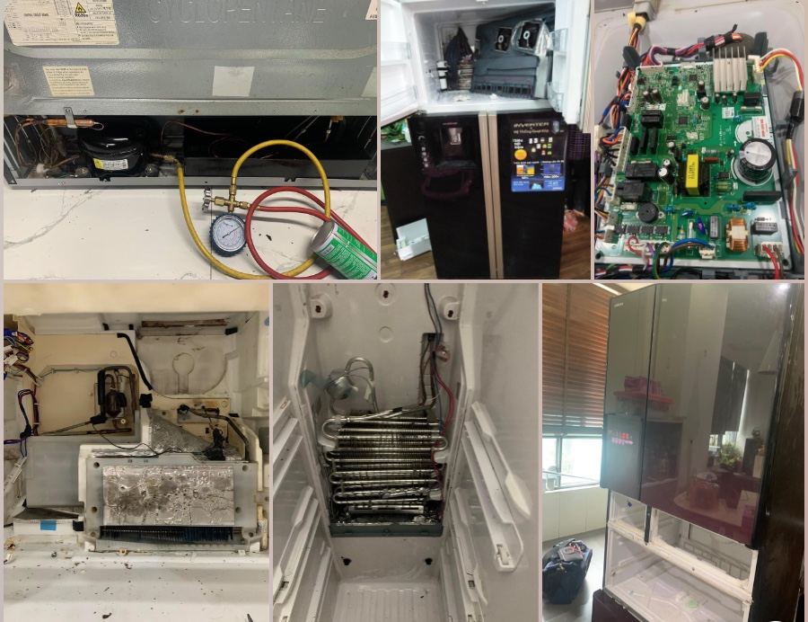 Sửa chữa lỗi ngăn đá không đông, không rơi đá tủ lạnh Hitachi Side by Side