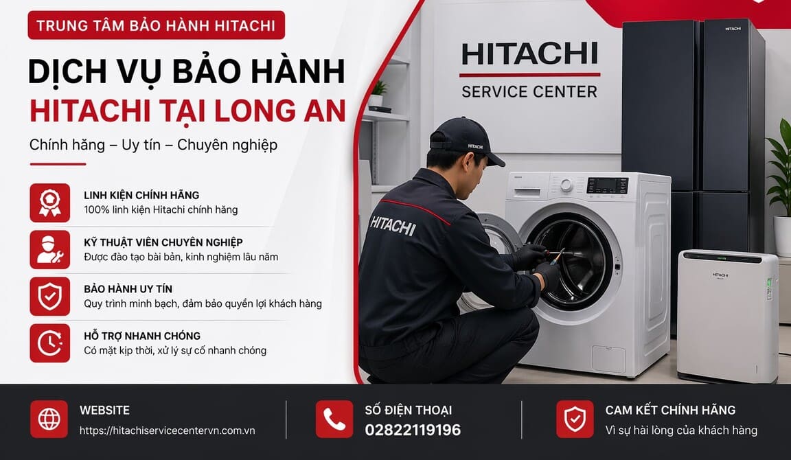 Top địa chỉ bảo hành Hitachi tại Long An nhanh chóng