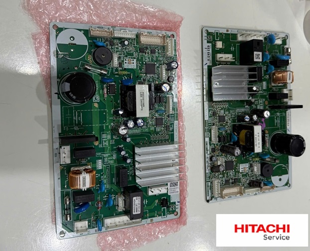 Sửa tủ lạnh Hitachi Inverter lỗi bo công suất, máy nén không chạy, nháy đèn báo lỗi 7 lần
