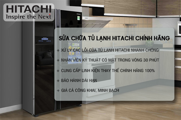 Sửa tủ lạnh Hitachi Inverter, Side by Side bị xì gas, nghẹt gas, mất lạnh hoàn toàn
