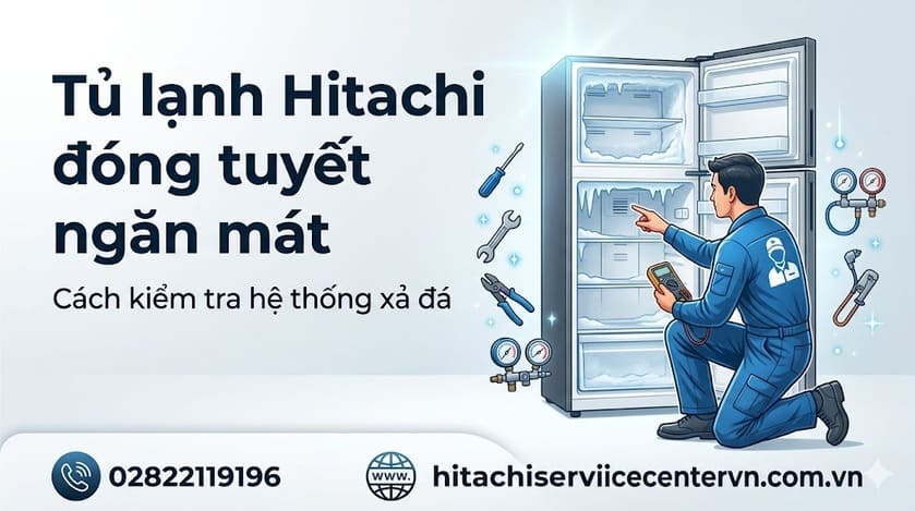 Tủ lạnh Hitachi đóng tuyết